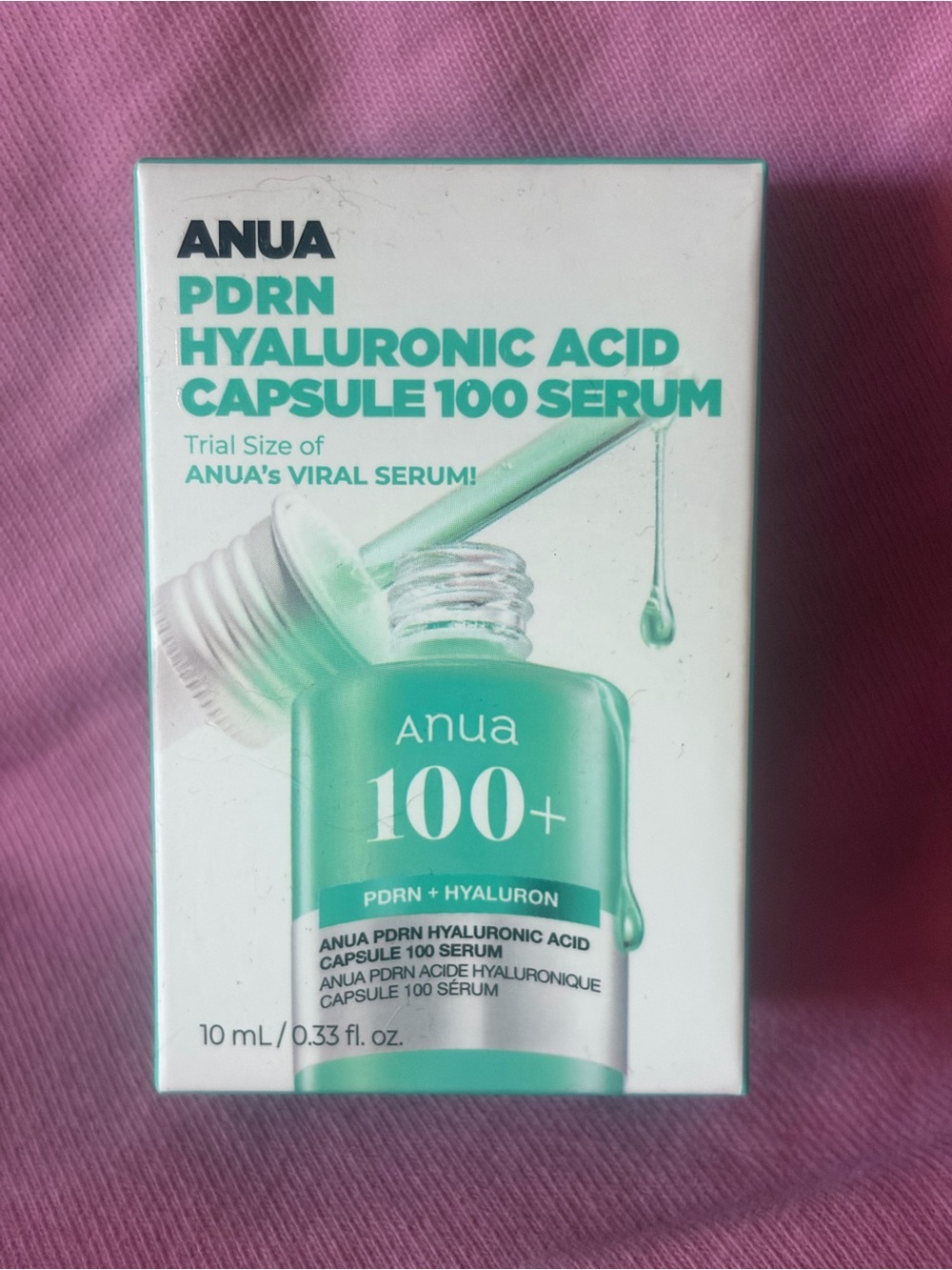 NEW NIB Anua PDRN Hyaluronic Acid Capsule 100 Serum Travel Size 10ml/0.33oz ATHN